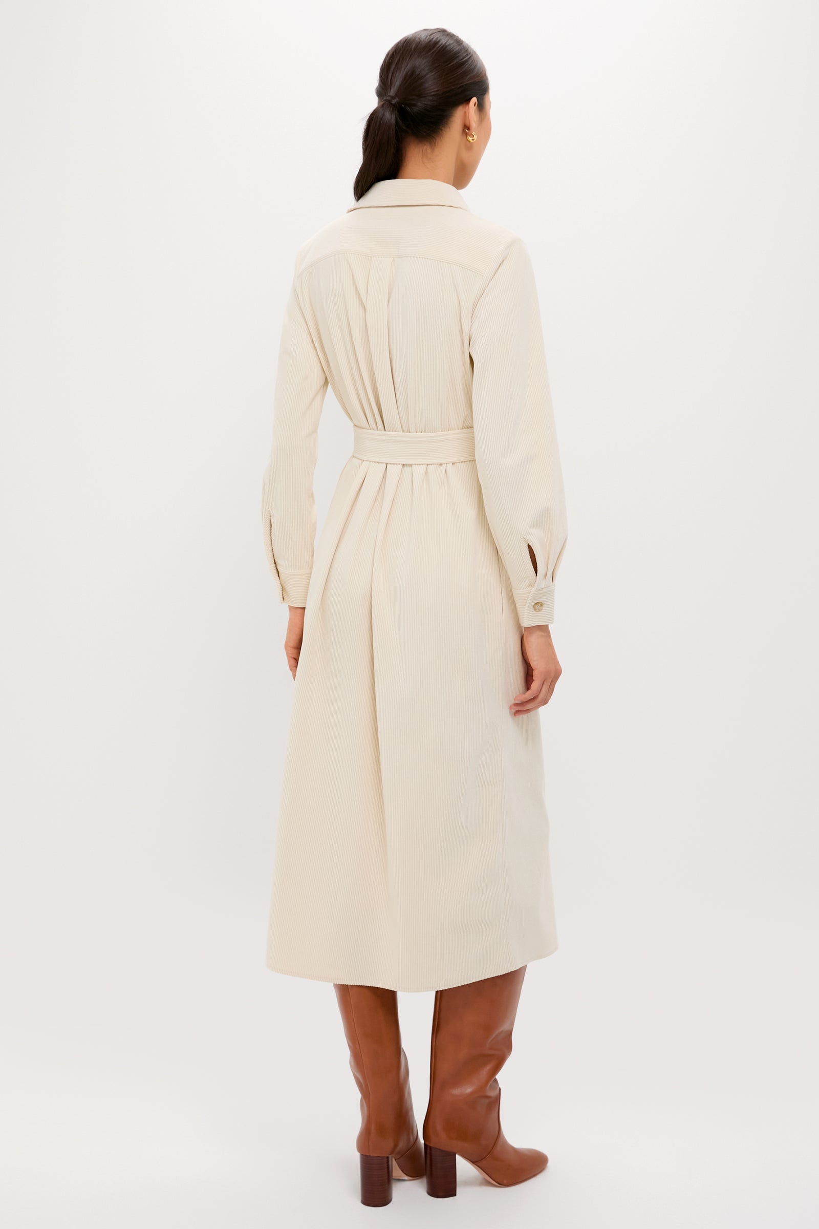 Cream Wide Wale Corduroy Tara Shirt Dress | Tuckernuck