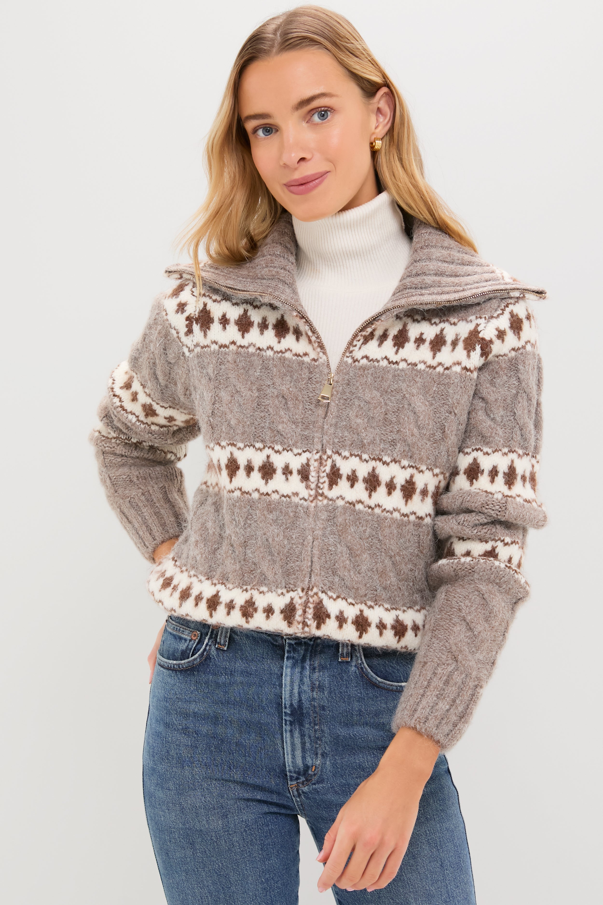 Striped Fair Isle Kinvara Cardigan | Hyacinth House
