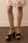 Dark Brown Velvet Loretta Heels