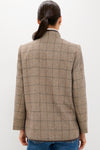 Brown Check Plaid Wool Dalton Jacket