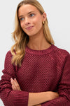 Goji Berry Crochet Aspen Crewneck Sweater