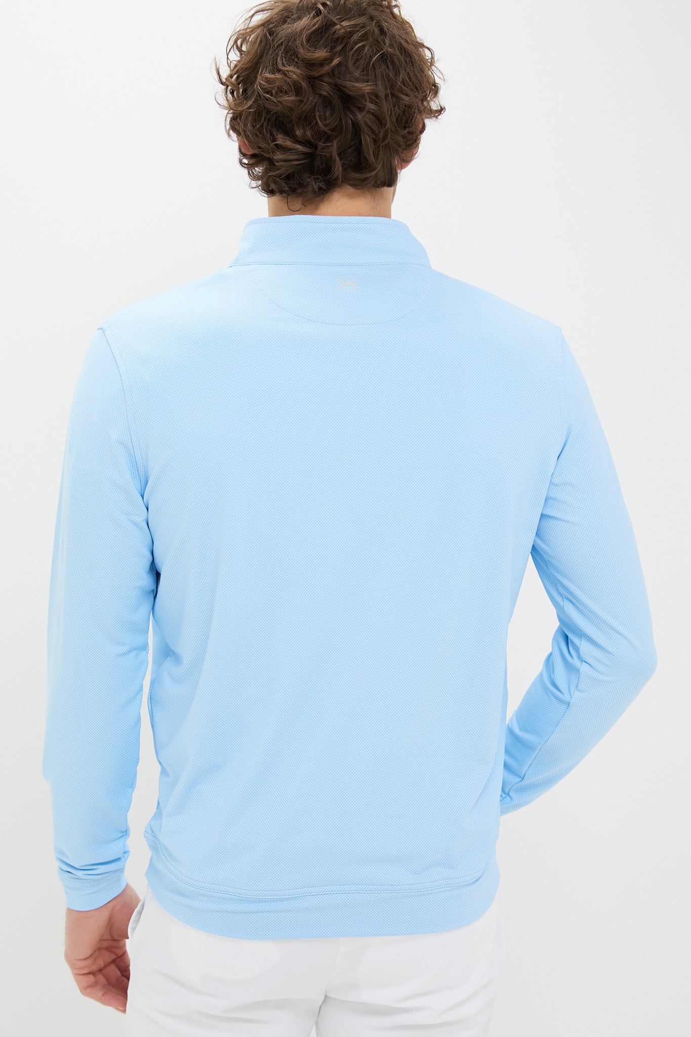 Pale Blue Perth Birdseye Performance Quarter-Zip