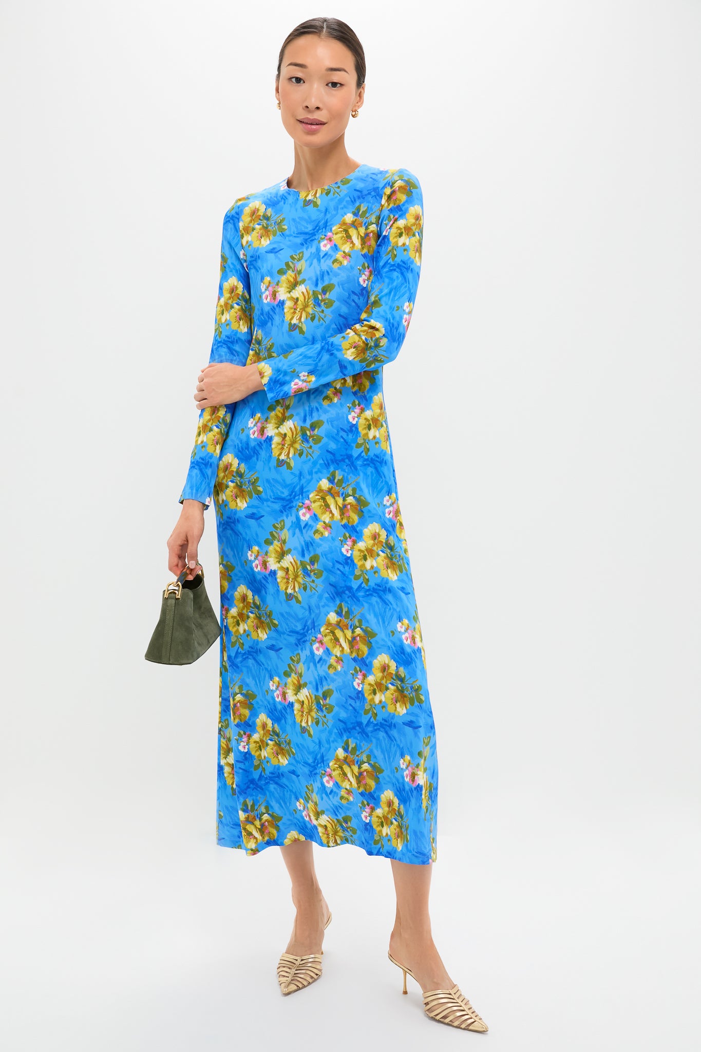 long sleeve swing dress La DoubleJ Women's Long Sleeve Swing Dress - Riptide Light Blue