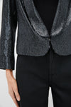 Gunmetal Sequin Cropped Zana Jacket