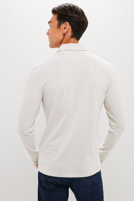 Logan Creek Stripe Long Sleeve Movement Polo