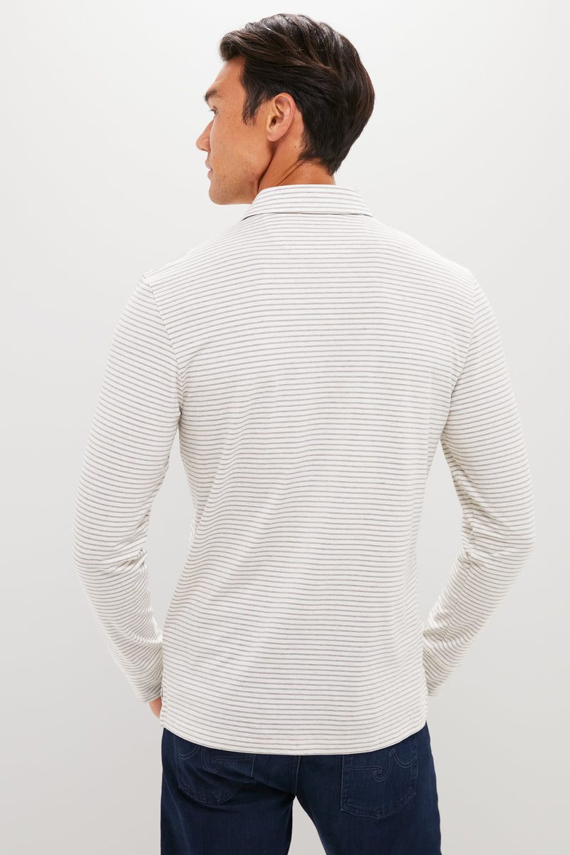 Logan Creek Stripe Long Sleeve Movement Polo