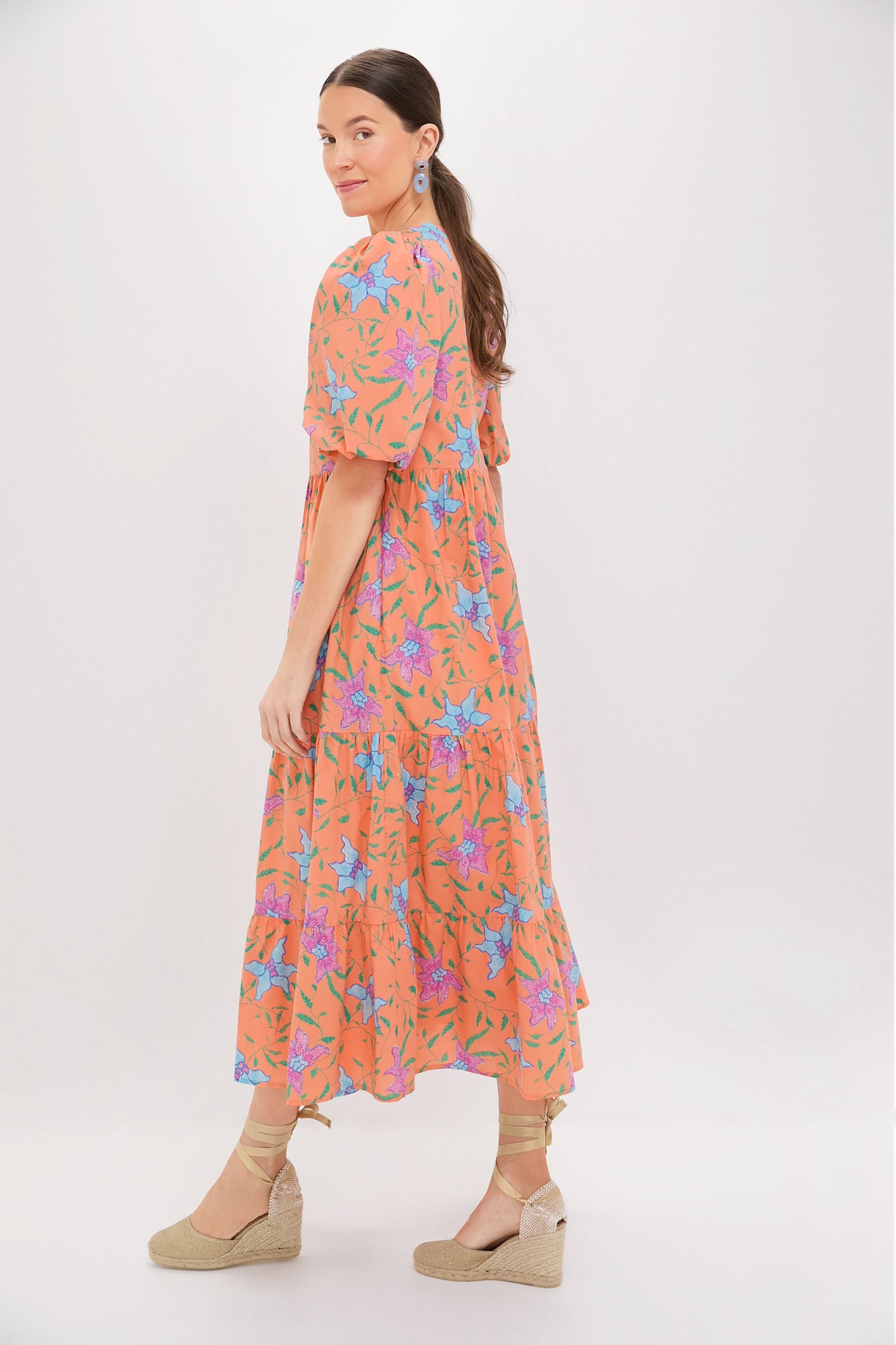 Orange Multi Floral Cisco Maxi Dress
