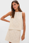 Ivory Sequin Sleeveless Mcthenia Top