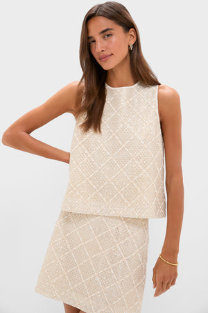 Ivory Sequin Sleeveless Mcthenia Top