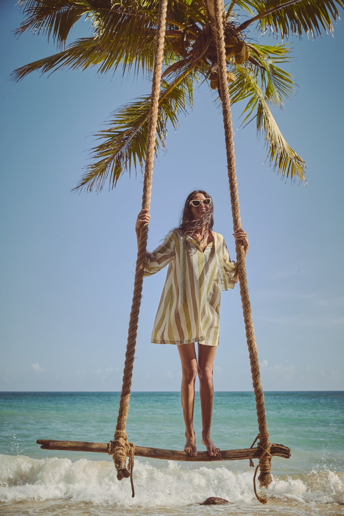 Olivewood Stripe Marseille Coverup