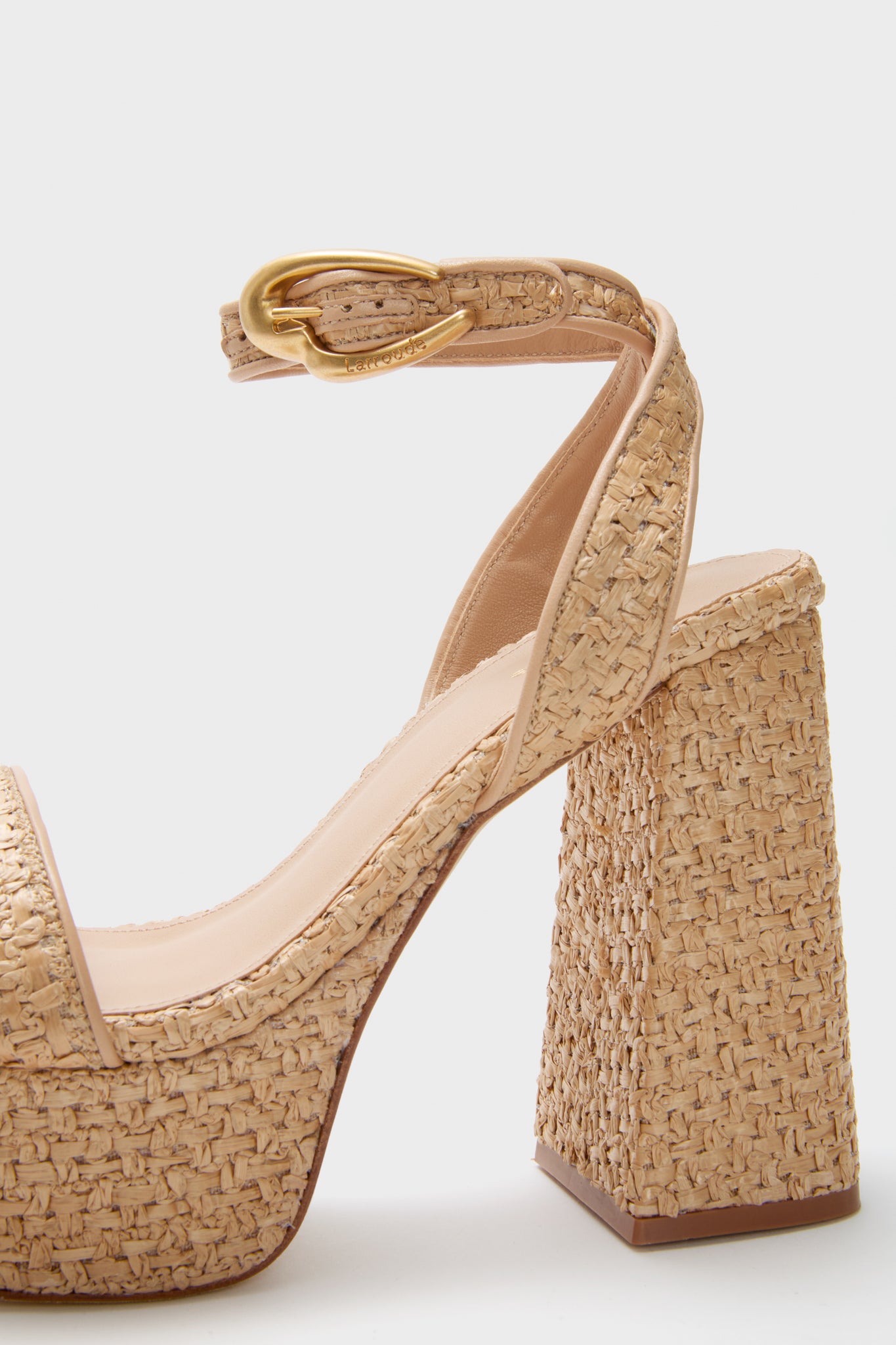 Beige Leather Natural Raffia Dolly Verona Sandals