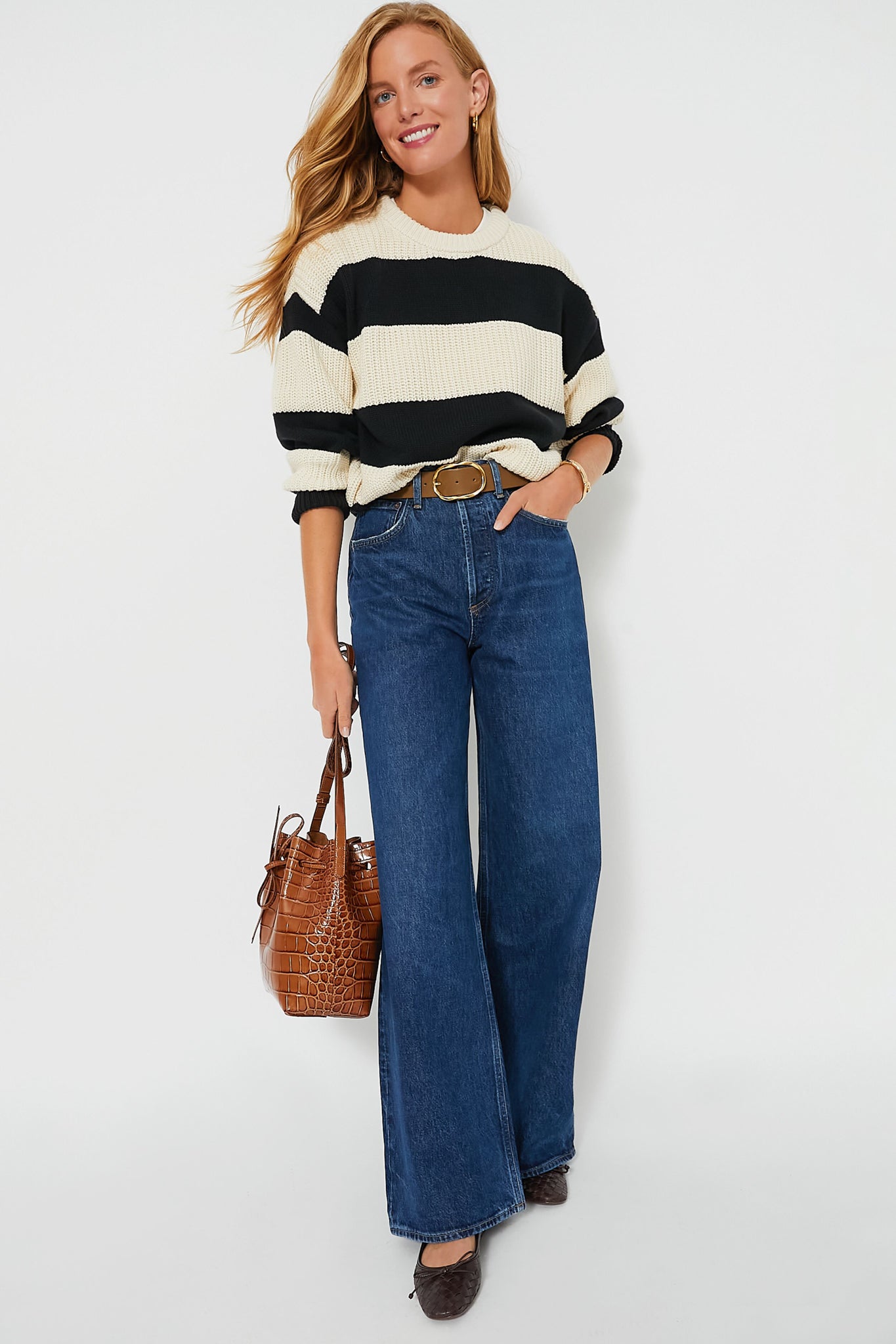 Black Fresca Stripe Sweater