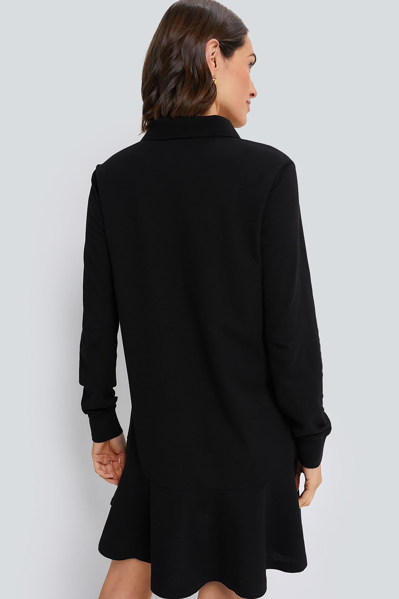 Black Long Sleeve Pique May Polo Dress | Tuckernuck