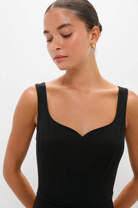 Noir Vivi Sweetheart Neckline Midi Dress