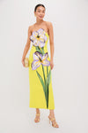 Yellow Iris Print Rayna Maxi Dress