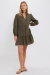 Olive Green Linen Palmerston Dress