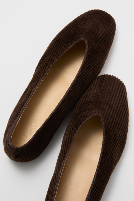 Chocolate Corduroy Regency Slippers