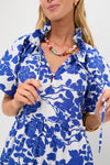 Blue & White Floral Thea Mini Dress