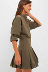 Faded Olive Effie Bubble Mini Dress