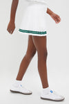 White Pleated 14 Inch Performance Jersey Lillian Tennis Skirt