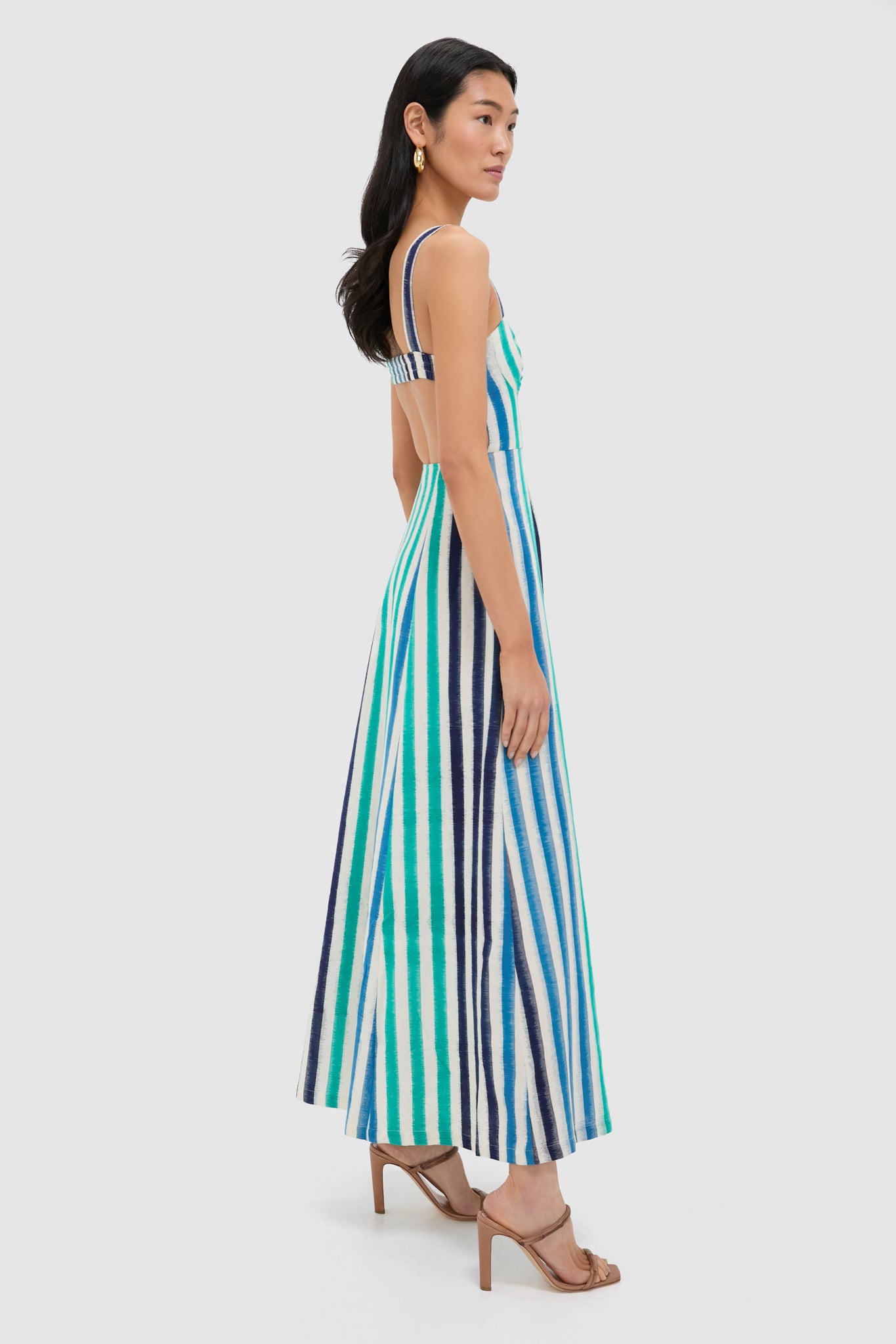 Ocean Ikat Stripes Azzurra Dress