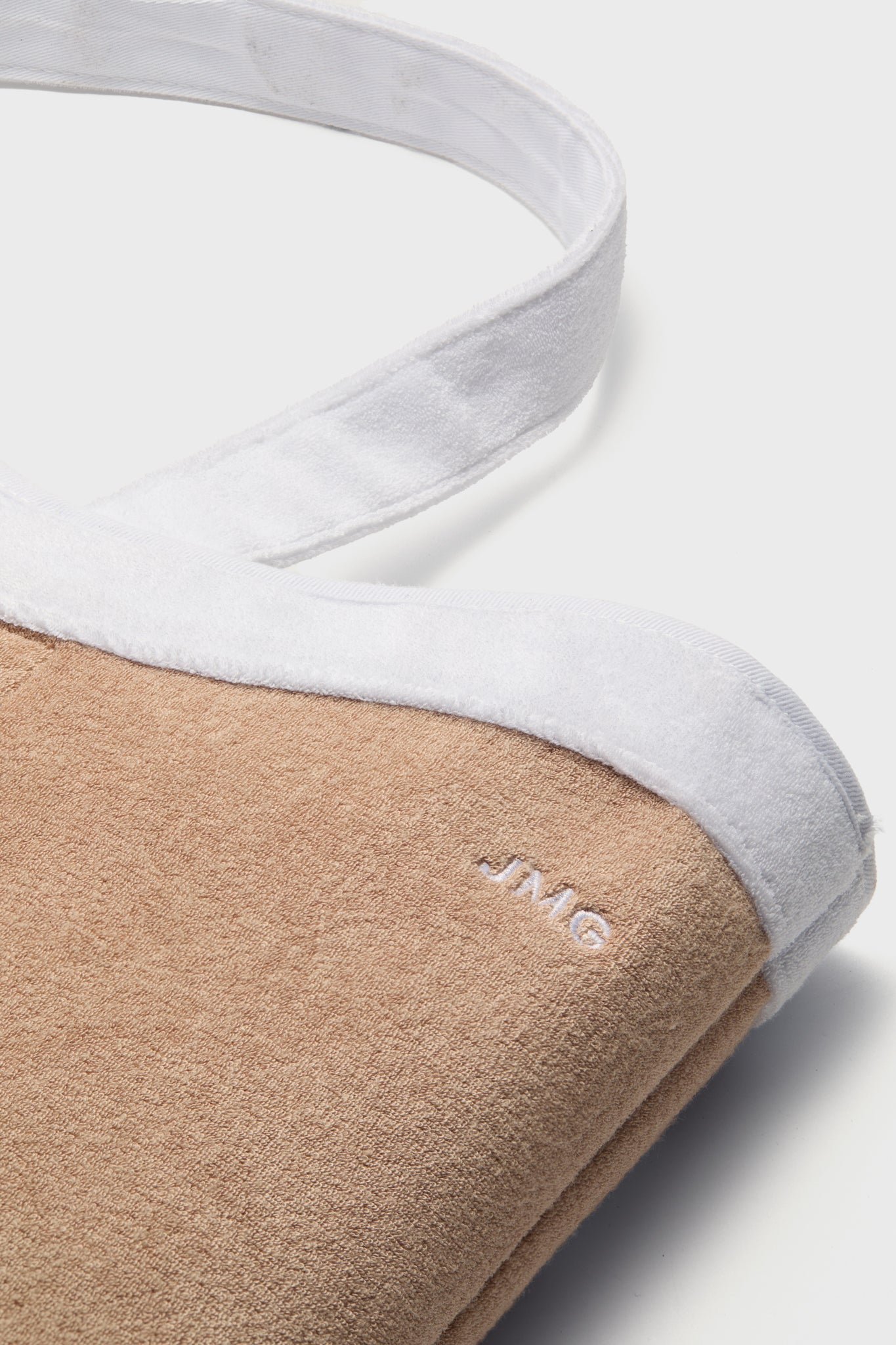 Sand and White Terrycloth August Tote