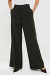 Hunter Green Tweed Herringbone Wide Leg Watson Trousers