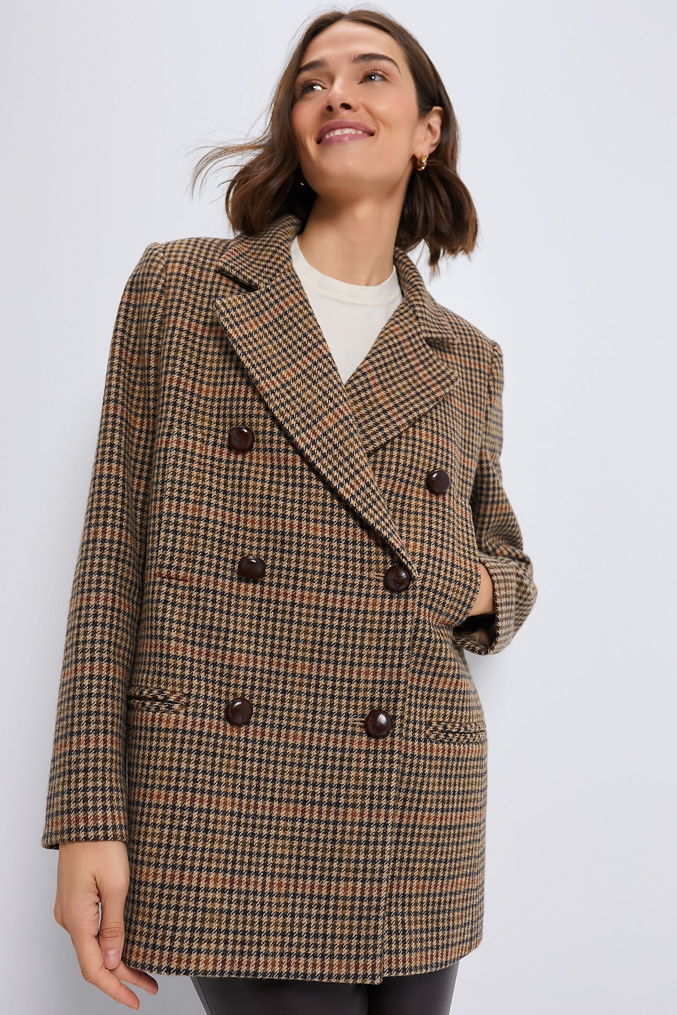 Houndstooth wool coat on sale