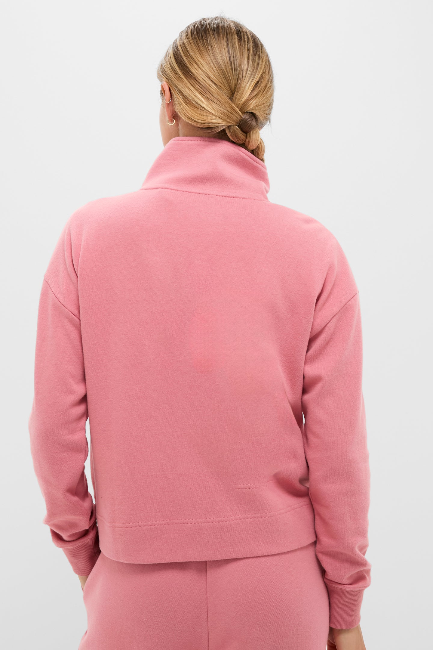 Dusty Rose Snap Neck Bailey Pullover