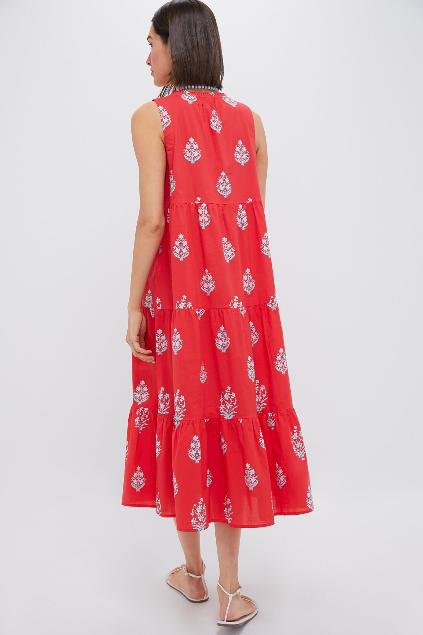 Scarlet Bouquet Blockprint Salty Paloma Caftan