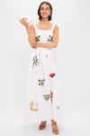 Wild Tangelo Embroidered Applique Maxi Skirt
