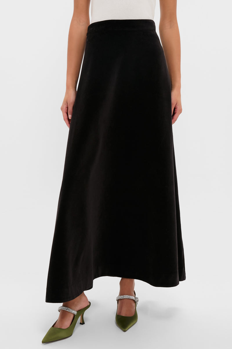 Black Velvet Whitley Skirt
