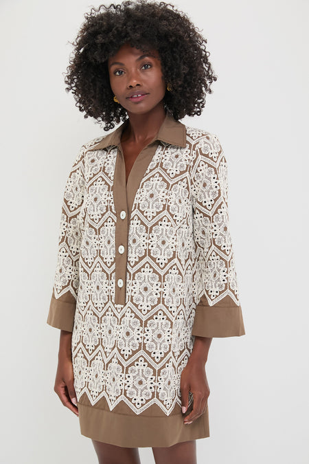 mocha mousse lace collier dress TUCKERNUCK Mocha Mousse Lace Collier Dress