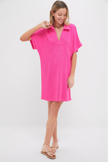 Hot Pink Maren Mini Polo Dress