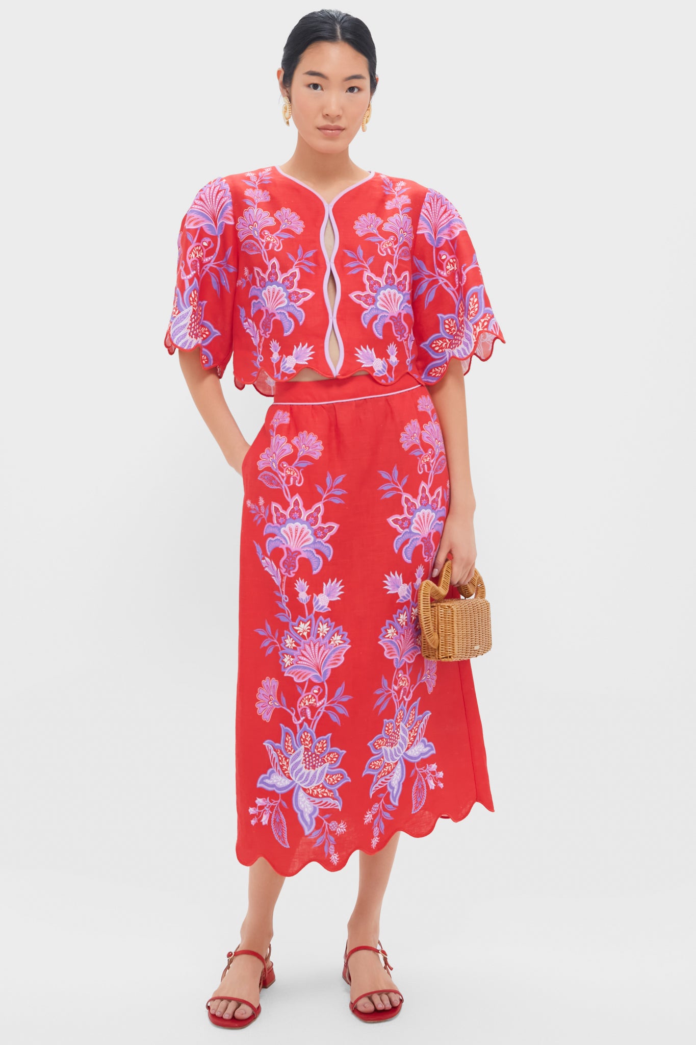 Porcelain Garden Red Blouse