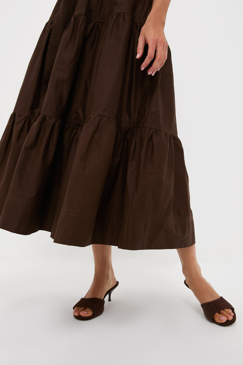 Exclusive Brown Sleeveless Maxi Dress