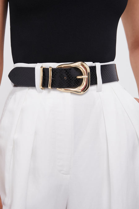 Black and Gold Koda Python Belt
