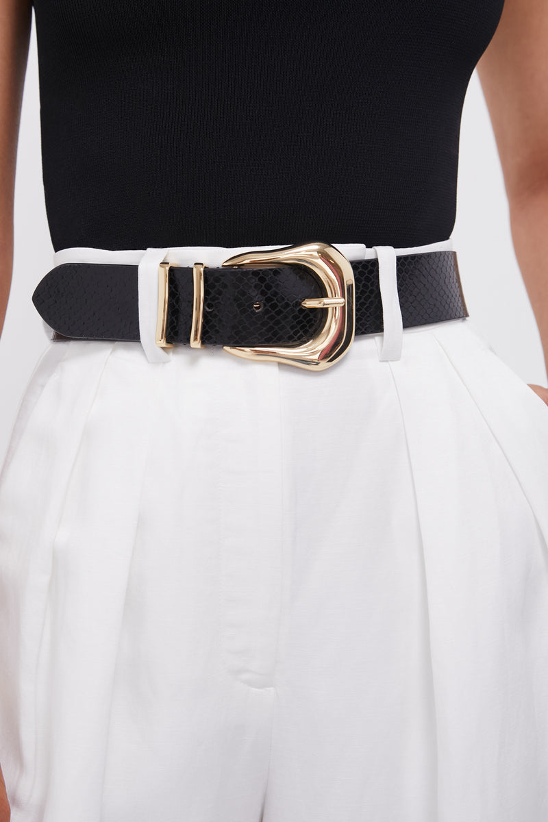 Black and Gold Koda Python Belt