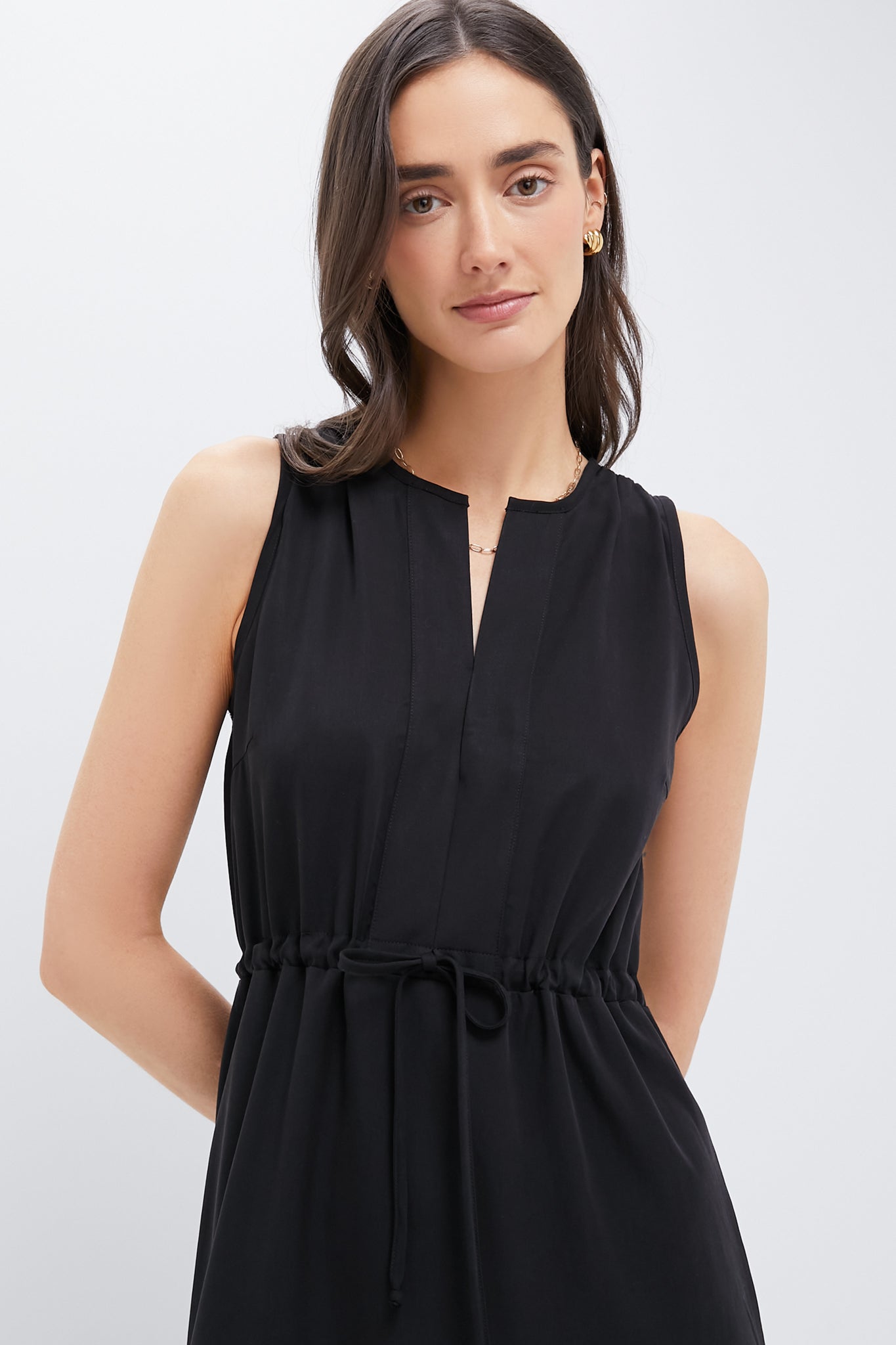 Emerson Fry Black Tencel Grecian Keyhole Dress Black / 2 Emerson Fry Black Tencel Grecian Keyhole Dress Black / 2