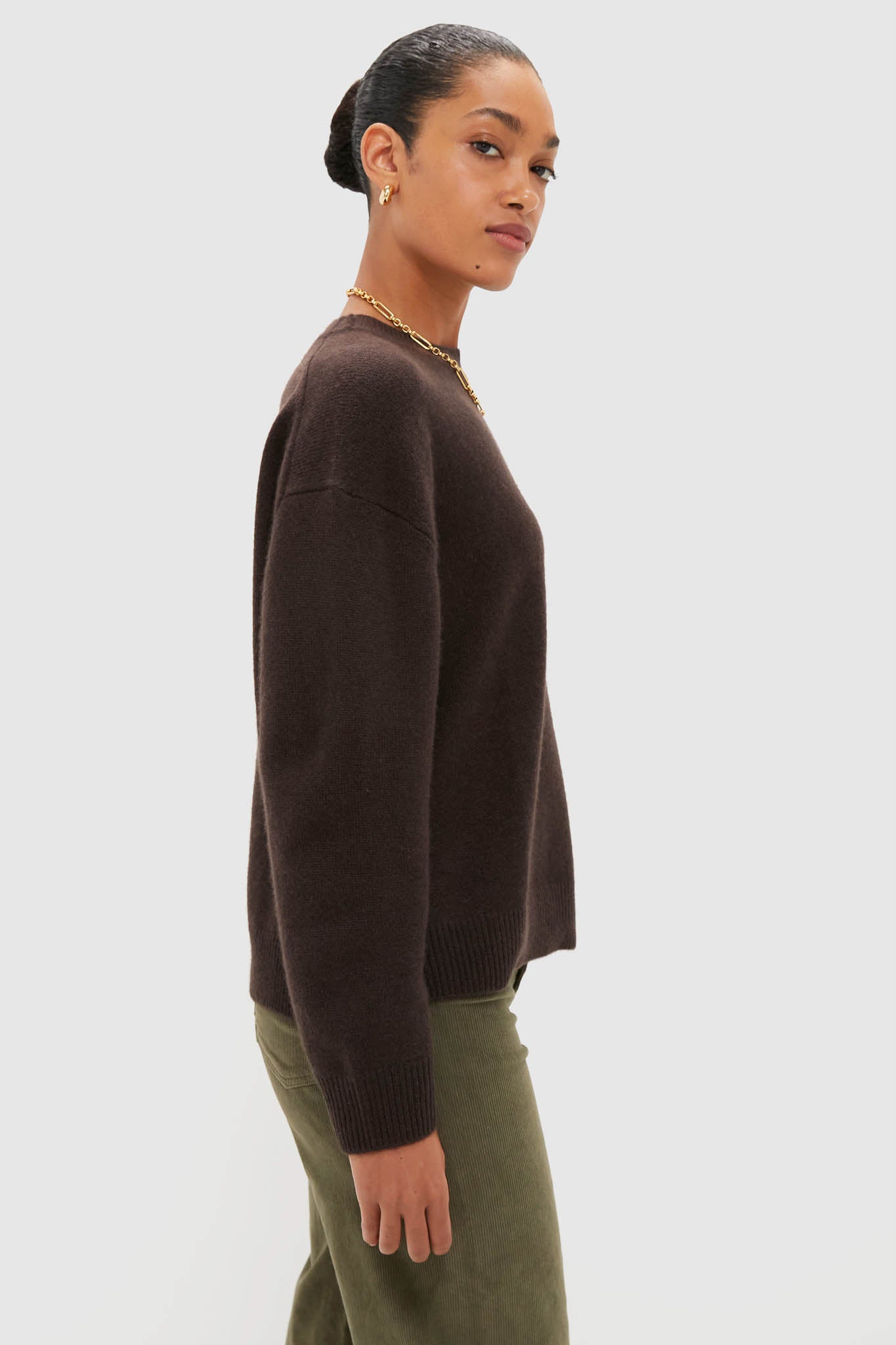Deep Brown Lee Crew Sweater | Anine Bing