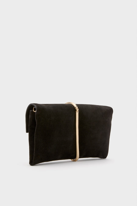 Black Amaya Suede Clutch