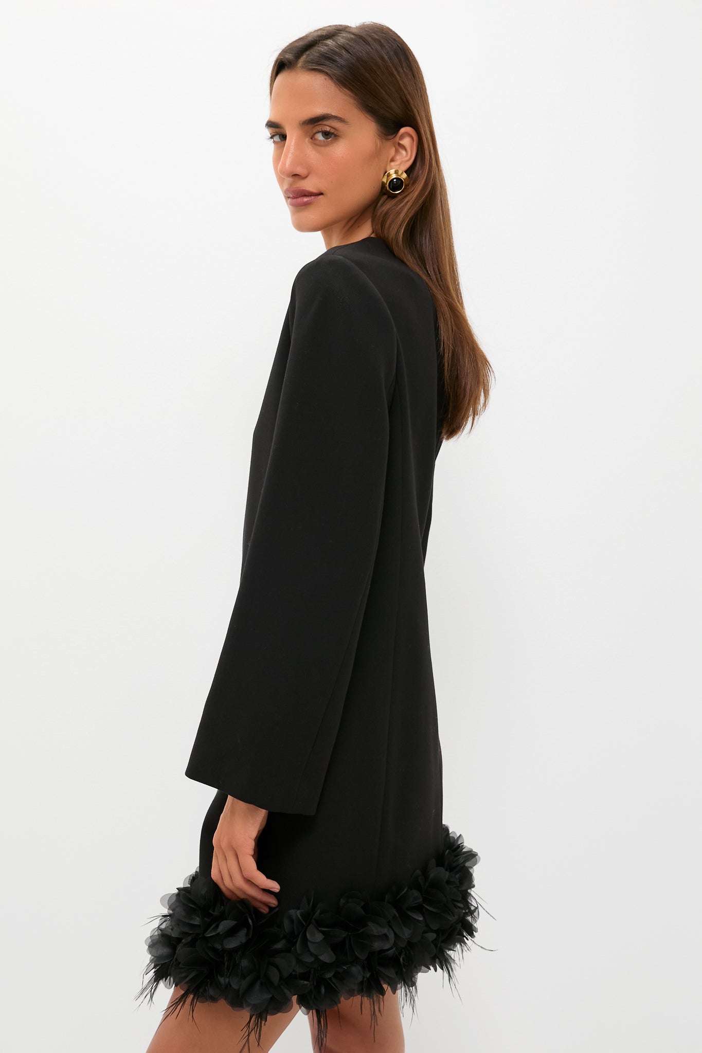 Organza and Feather Trim Dalia Dress