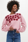 Rose Embroidered Floral Francine Sweater
