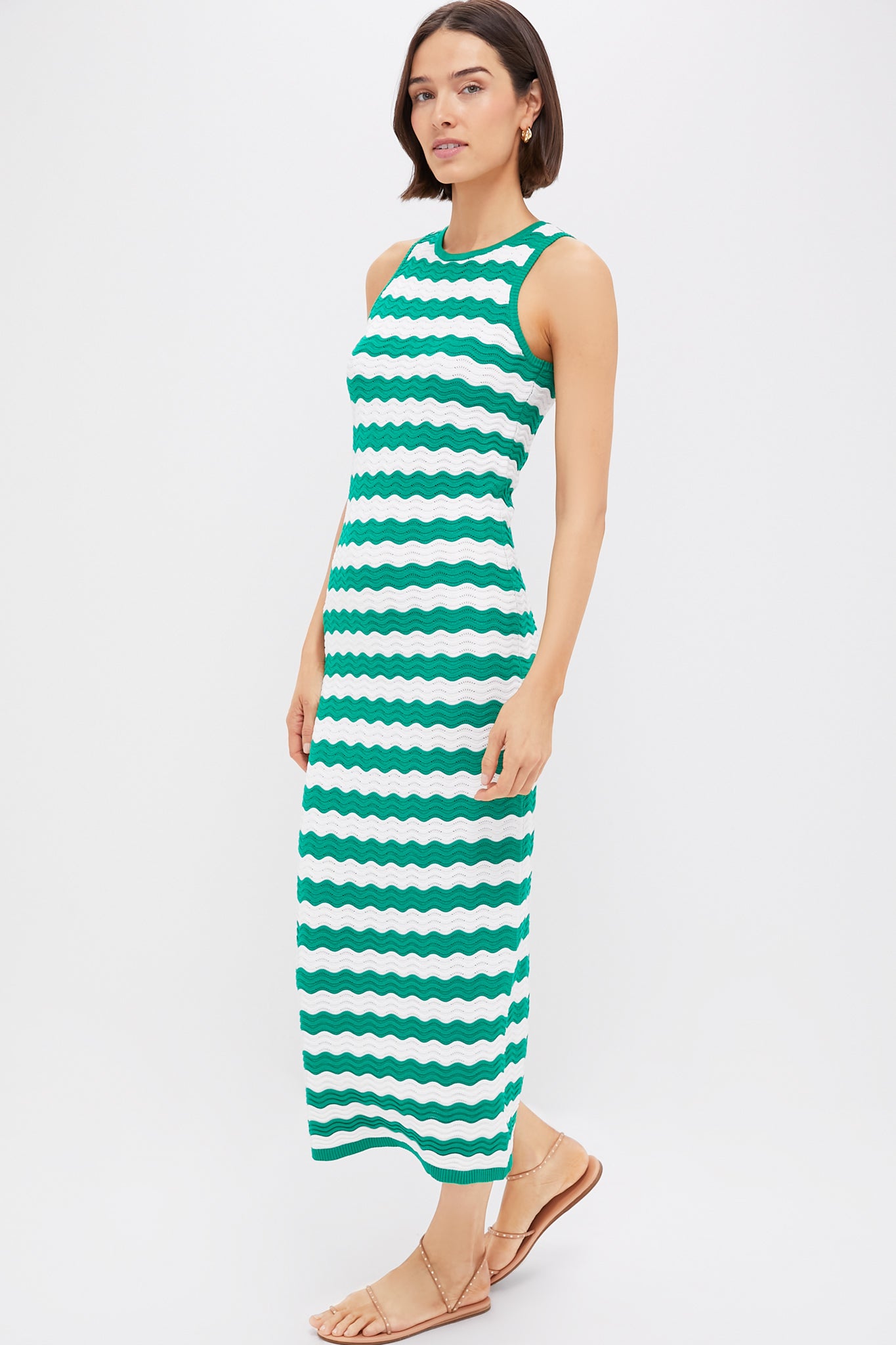Green & White Wavy Knit Stripe Wilder Dress | Hyacinth House Green & White Wavy Knit Stripe Wilder Dress | Hyacinth House