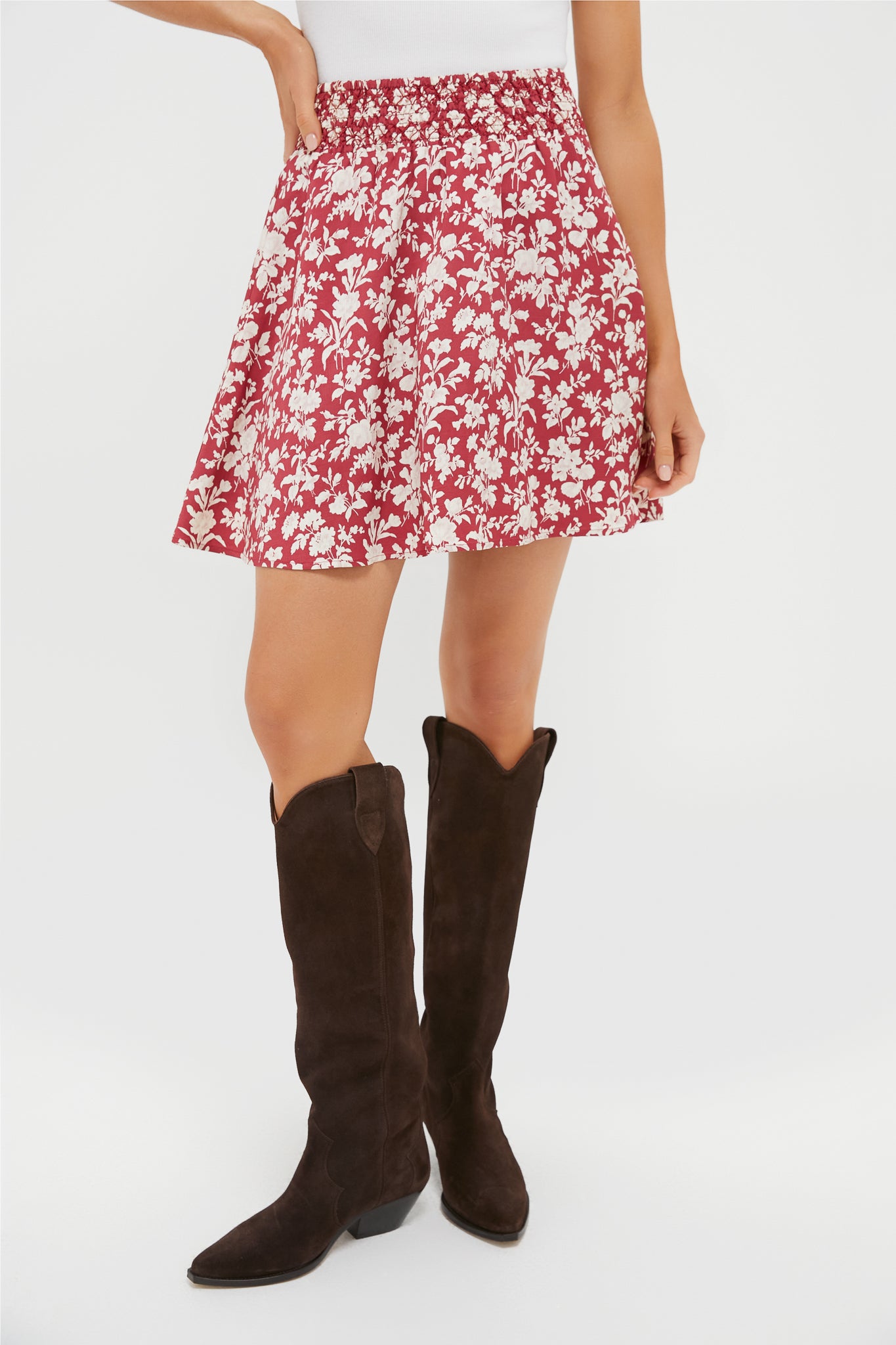 Pomegranate Bloom Smocked Jonah Skirt