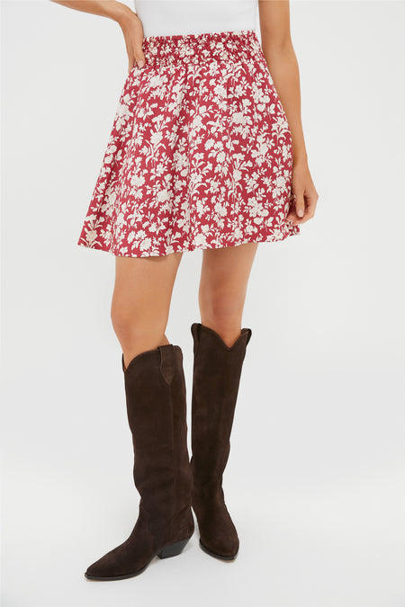 Pomegranate Bloom Smocked Jonah Skirt