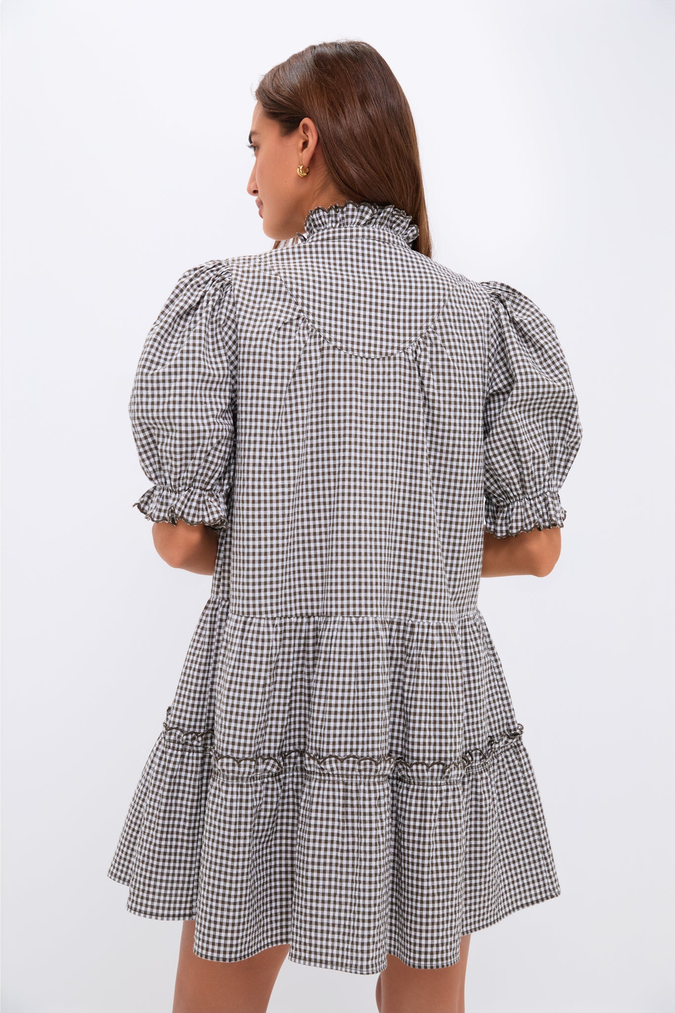 Green Gingham Mini Selena Dress