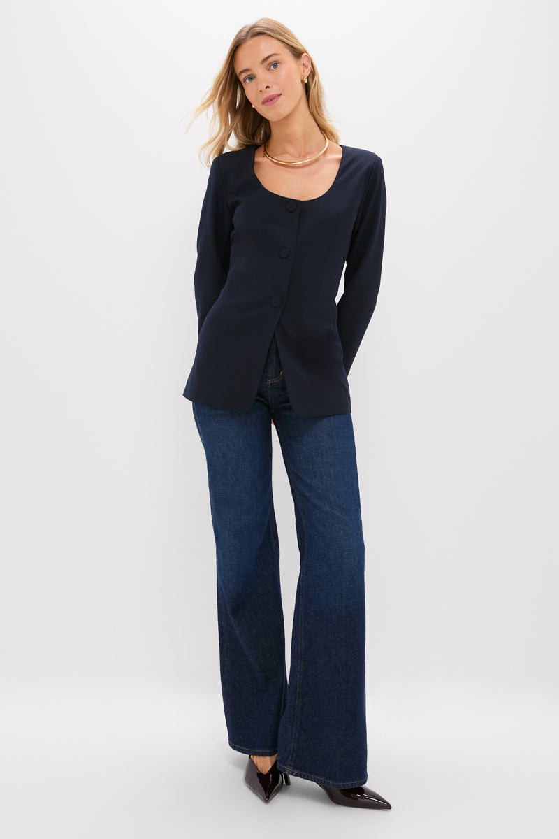 Navy Long Sleeve Shane Top