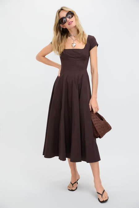 Havana Gucci Logo Squared Sunglasses