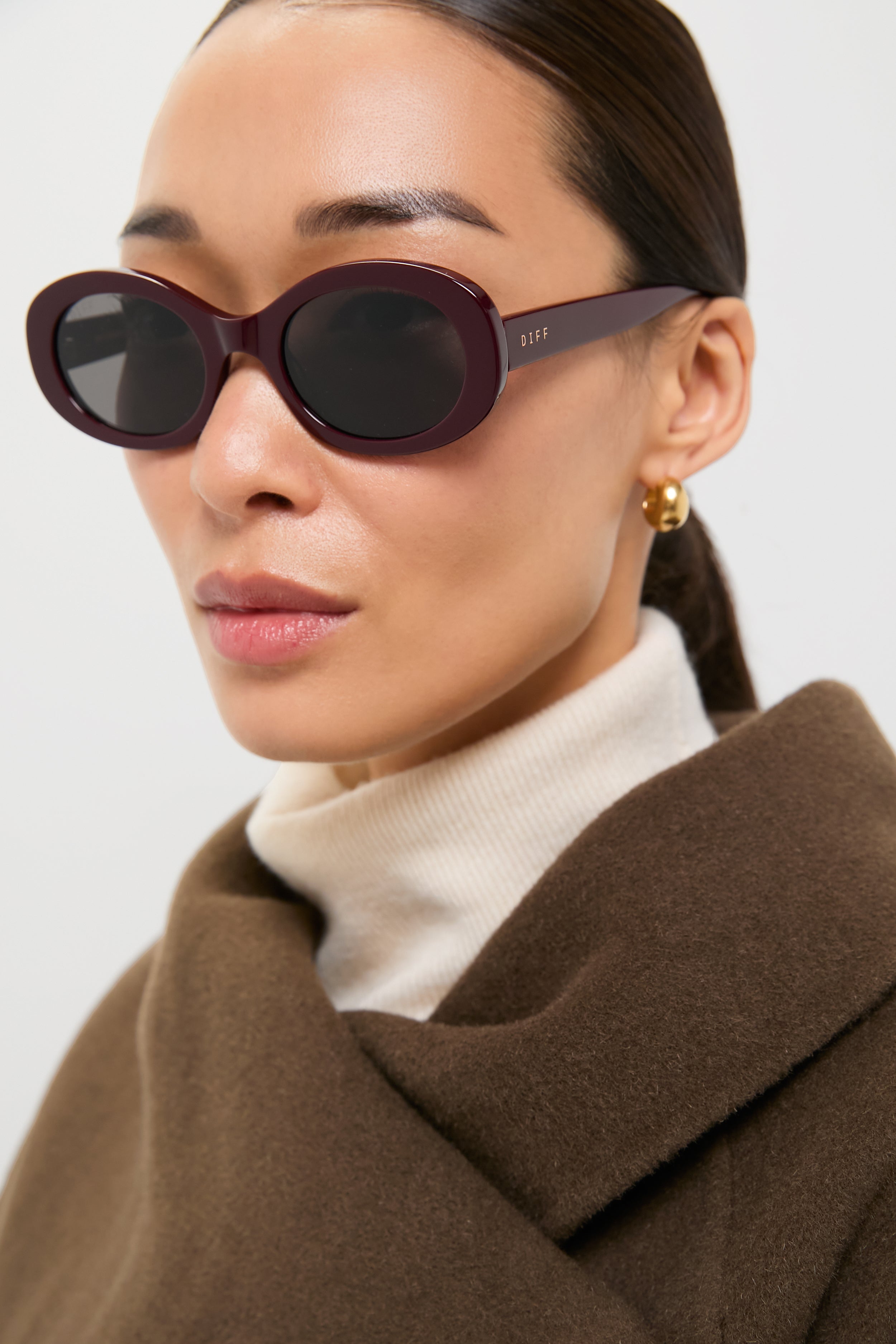 Dark Cherry Lacquer Lainey Sunglasses | DIFF Eyewear